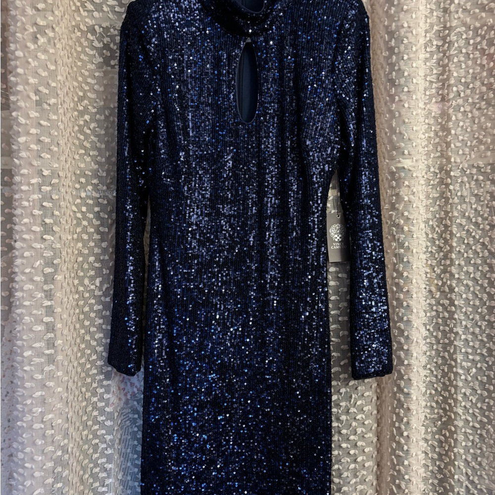 Vince Camuto Midnight Blue Sequin Dress